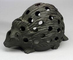 Wedgwood Black Basalt Hedgehog Crocus Pot